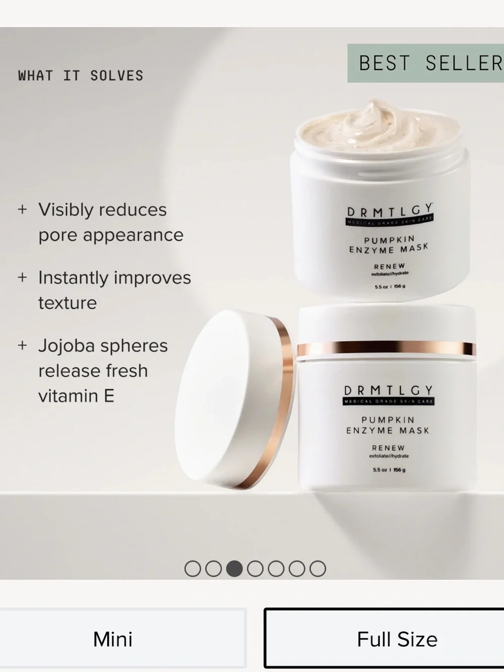 DRMTLGY Pumpkin Enzyme Mask Full Size Enzyme Gentle Exfoliant $42